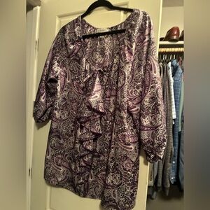 Sheer Paisley Purple Women's Top
